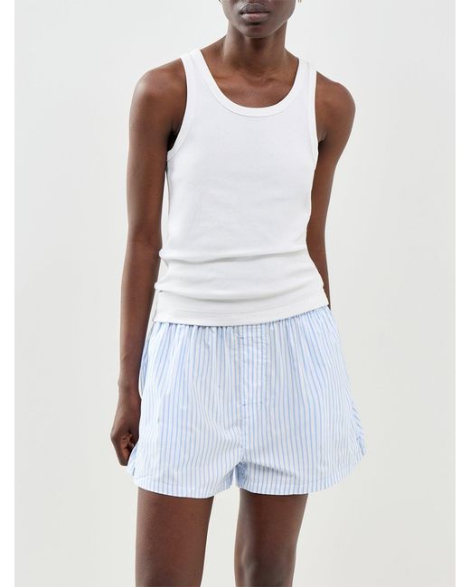 Calvin Klein Blue Poplin Pyjama Shorts