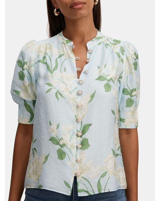 Forever New Blue Tahlia Tuck Detail Blouse