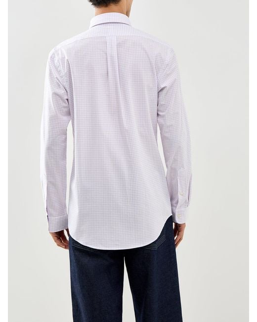 Polo Ralph Lauren White Custom Fit Stripe Poplin Shirt for men
