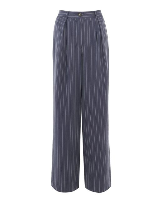 Whistles Blue Women's Lottie Pinstripe Trouser