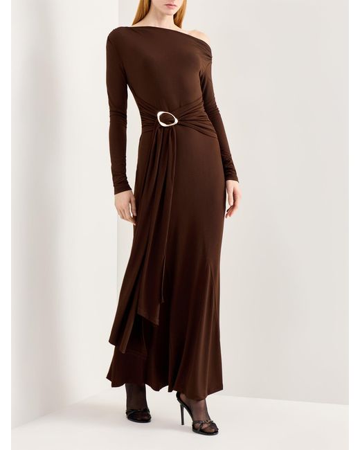 Pretty Lavish Brown Yarelia Ruched Jersey Maxi Dress