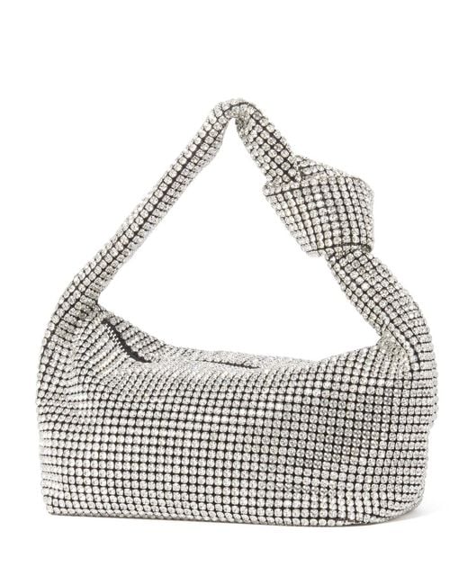 Forever New White Signature Daphne Knot Embellished Shoulder Bag