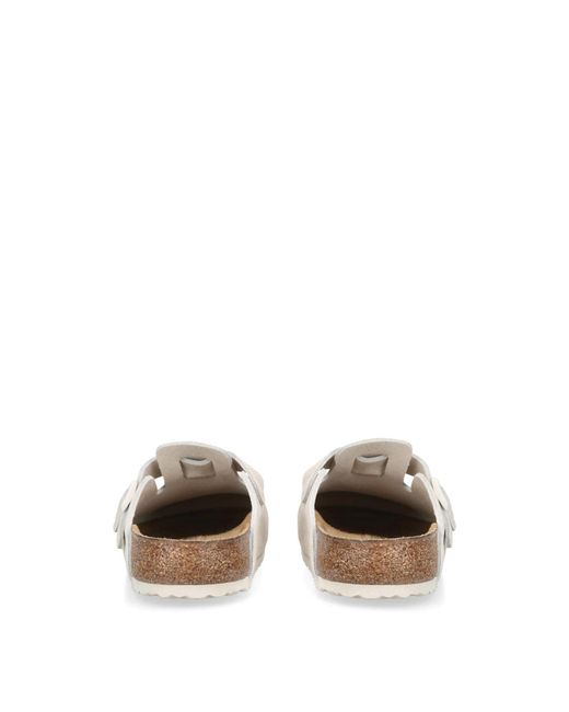 Birkenstock White Boston Suede for men