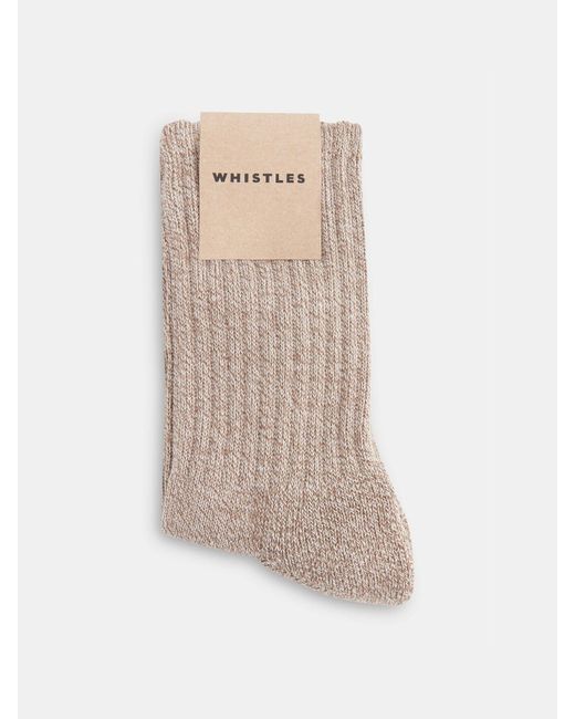 Whistles White Women's Chunky Marl Socks