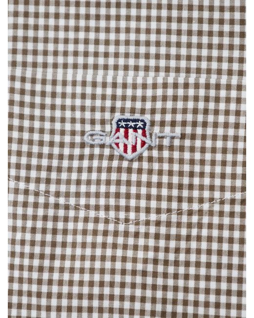 Gant Gray Classic Poplin Gingham Shirt for men