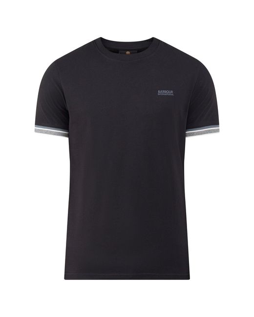 Barbour Black Newport Tipped T-Shirt for men