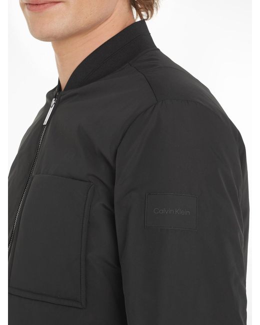 Calvin Klein Black Lightweight Twill Bomber Jacket for men