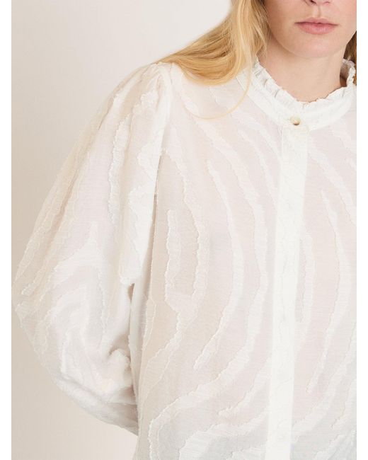 Whistles White Animal Textured Shirt