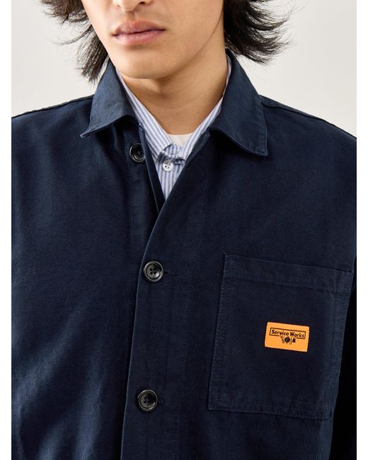 Service Works Blue Canvas Chore Shirt for men