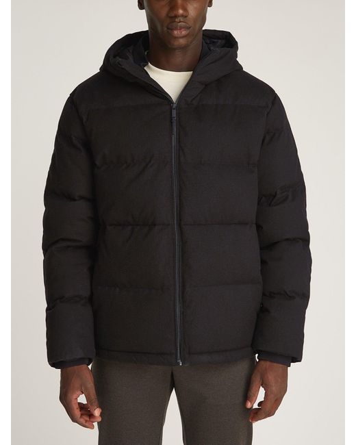 Calvin Klein Black Tech Hooded Puffer Jacket for men