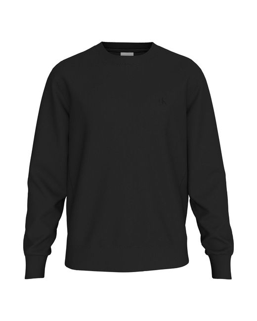 Calvin Klein Black Relaxed Monogram Sweatshirt for men