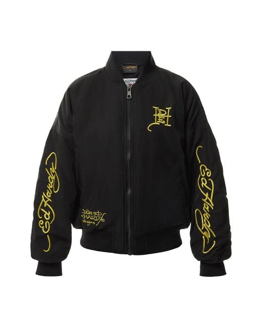 Ed Hardy Black La-Tiger-Roar Bomber Jacket
