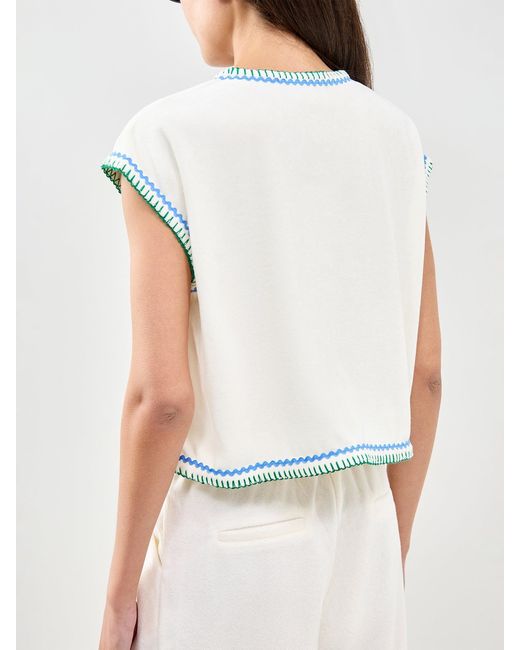 FRNCH Blue Domenico Top Cream