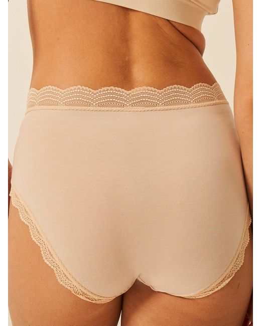 Stripe & Stare White High Rise Knicker 4 Pack Nude