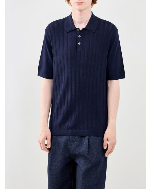 Jack & Jones Blue Structure Knit Polo for men