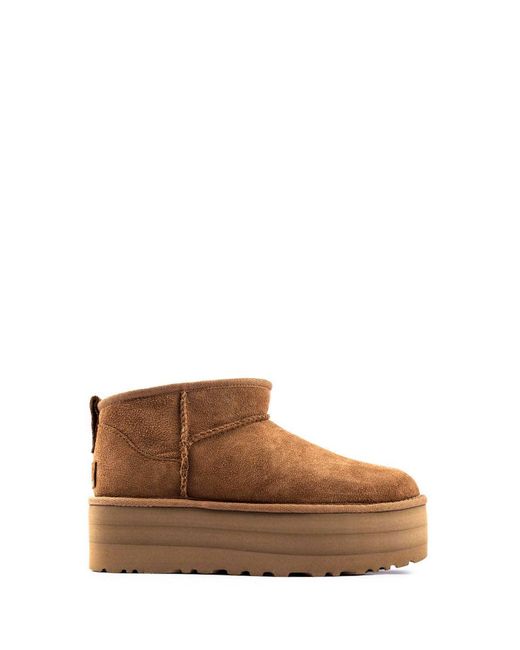 Ugg Brown Classic Ultra Mini Platform Boots