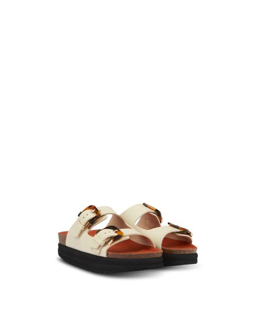 V.Gan White Vegan Plum Footbed Tortoiseshell Sandals