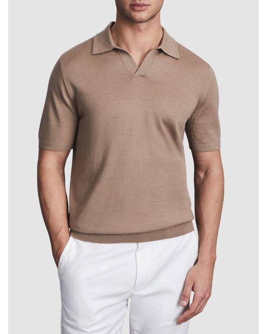 Reiss Multicolor Duchie Merino Open Collar Polo Shirt for men