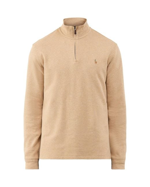 Polo Ralph Lauren Natural Rib Quarter Zip Sweatshirt for men