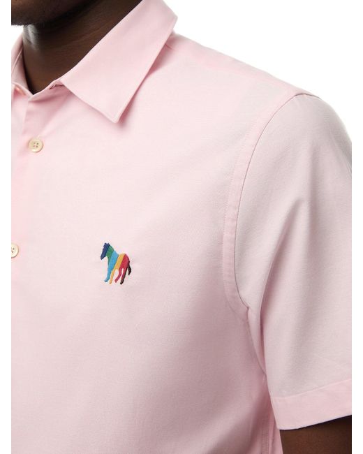 Paul Smith Pink Zebra Oxford S/S Shirt for men