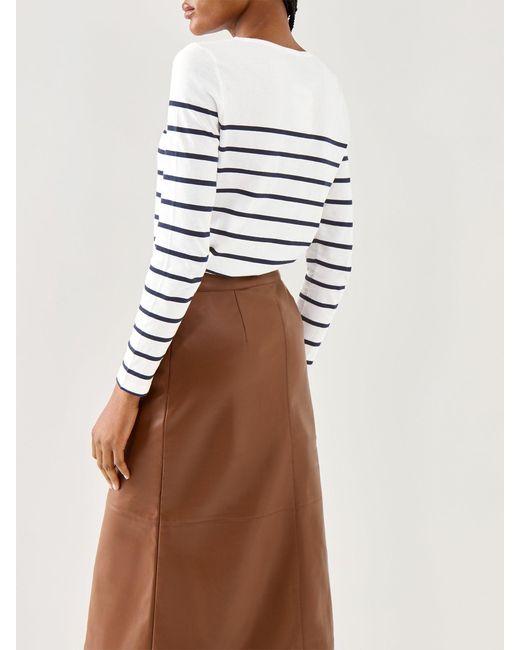 Barbour White Bradley Top Cloud Strpe