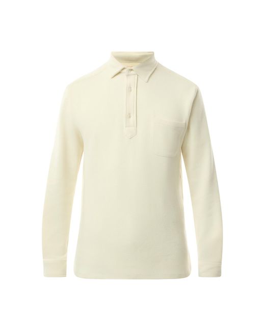 Portuguese Flannel White Men's Origem Popover Shirt for men
