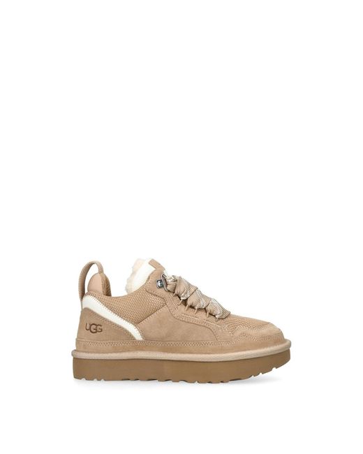 Ugg Natural Lowmel Suede Lace Up Trainers Sand