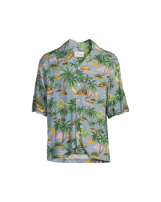 Gant Green Men's Hawaii Print Short Sleeve Shirt for men