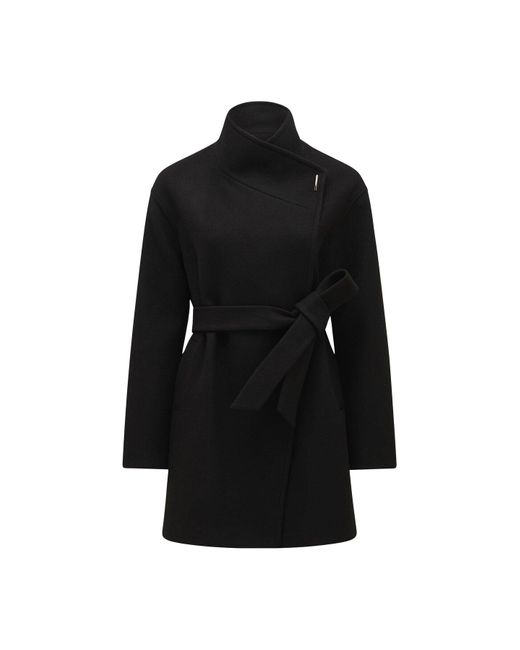 Forever New Black Women's Lola Funnel Neck Wrap Coat