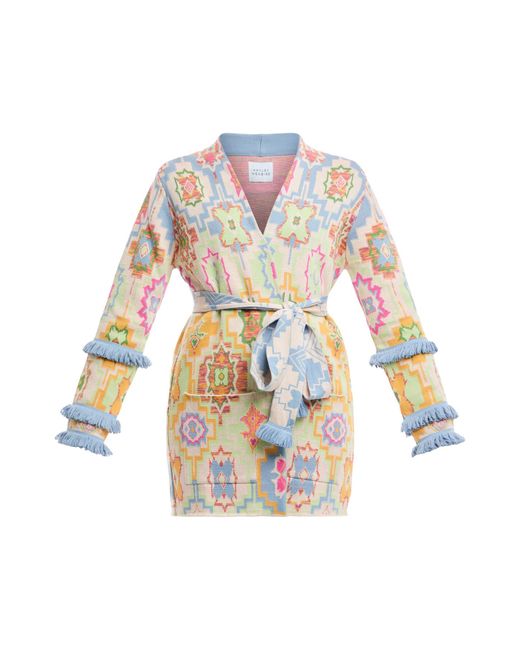 Hayley Menzies White Women's Magic Mosaic Cotton Jacquard Cardigan