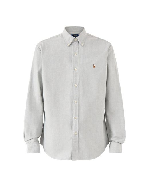 Polo Ralph Lauren Gray Custom Fit Oxford Shirt for men