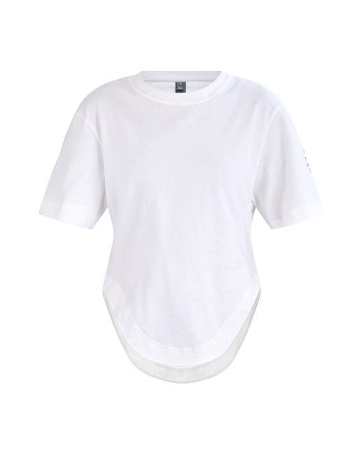 Adidas By Stella McCartney White Women's Sportwear Curved Hem T-shirt