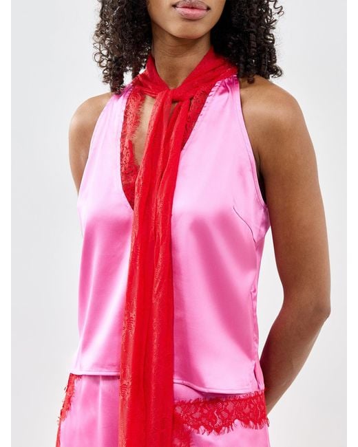 Never Fully Dressed Pink Lace Halter Top