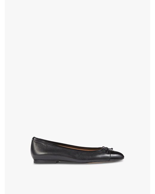 L.K.Bennett White Women's Kara Leather And Patent Toe Cap Ballerina Flats