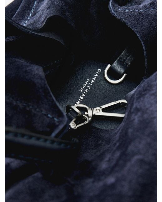 Gianni Chiarini Blue Dua M Suede Crossbody Bag