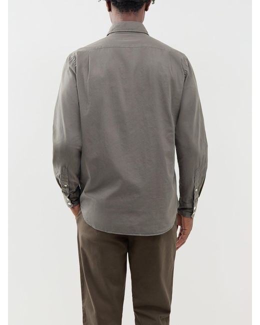 Hartford Gray Paul Peach Twill Shirt for men