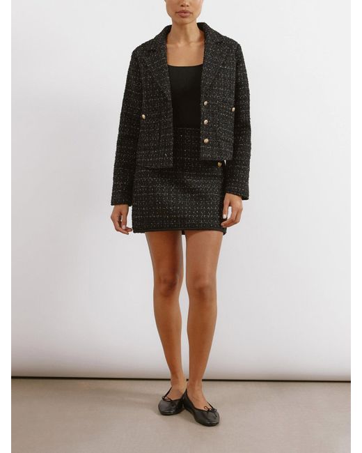 Albaray Black Tweed Short Skirt
