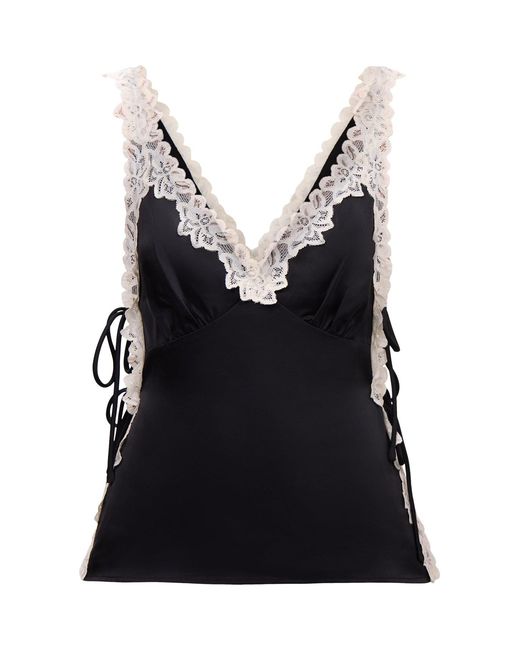 Pretty Lavish Black Franca Lace Insert Cami Top