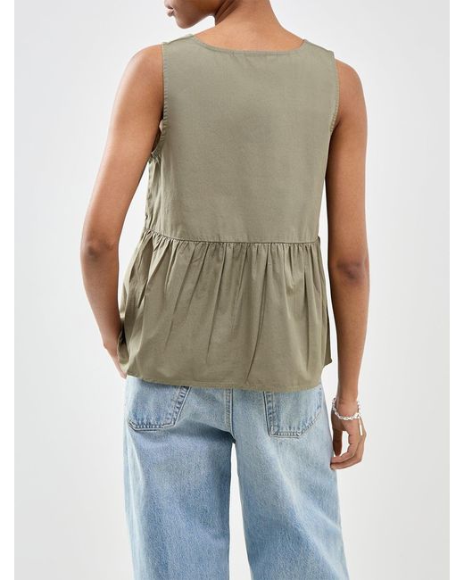 SELECTED Green Blair Sleeveless Peplum Top