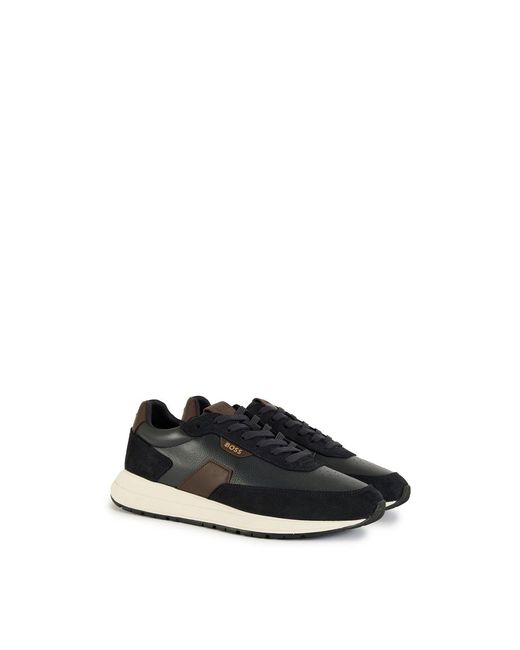 Boss White Vinston Runn Trainers for men