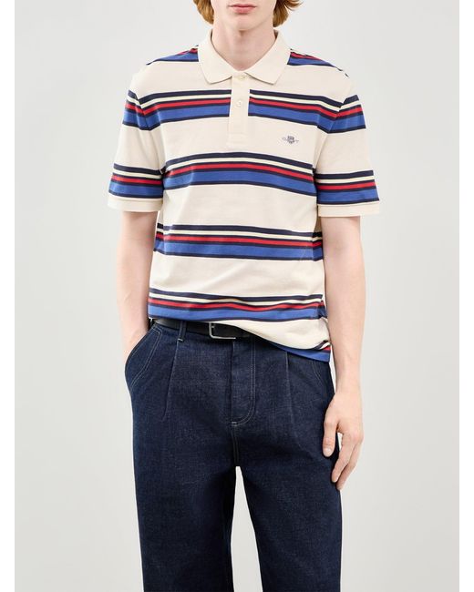 Gant Blue Striped Polo Shirt for men