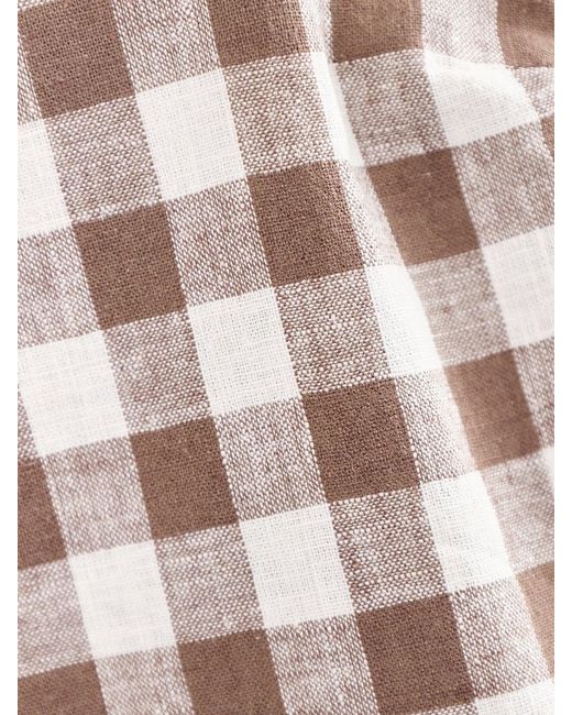 roandzo White Gingham Square Neck Shell Top