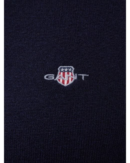 Gant Blue Superfine Half-Zip Jumper for men