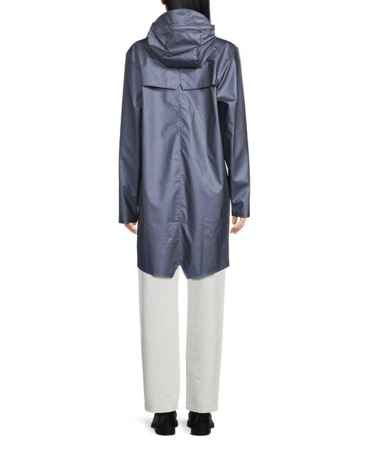 Rains Blue Long Jacket
