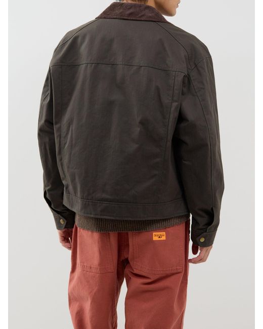 SELECTED Black Montana Waxed Jacket for men