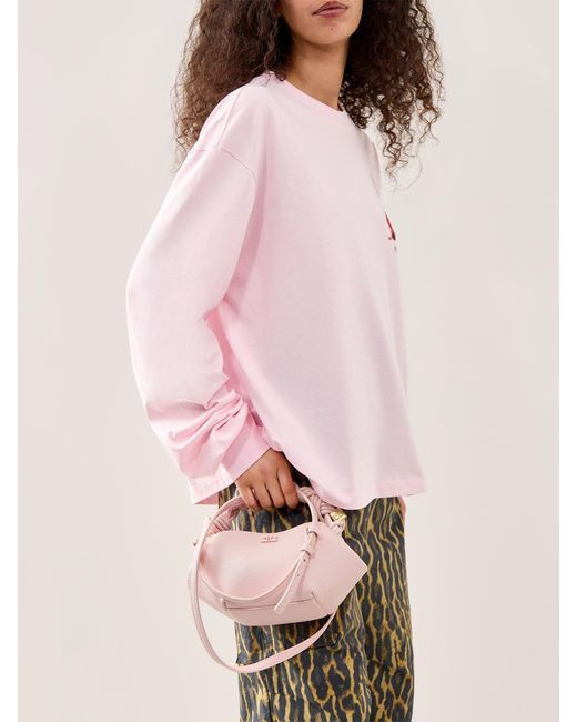 Ganni Pink Bou Mini Grained Crossbody Bag