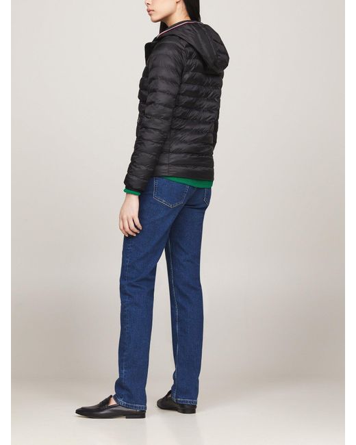 Tommy Hilfiger Black Down-Filled Hooded Zip-Thru Jacket