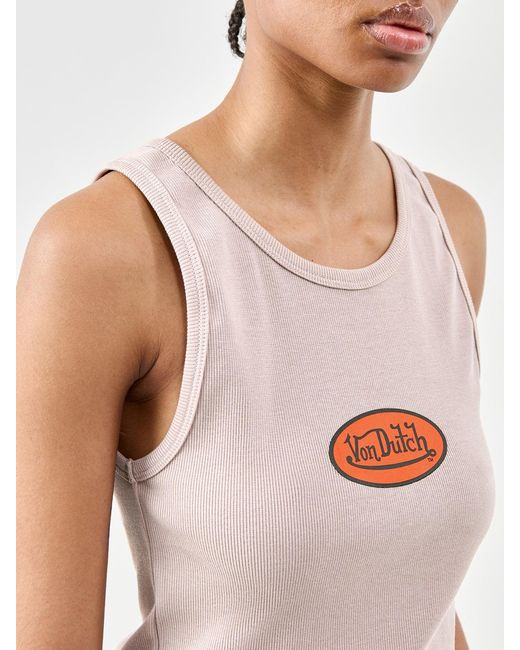 Von Dutch Green Rib Vest Top