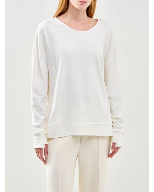 Sweaty Betty White After Class Open Back Tie Sweatshirt