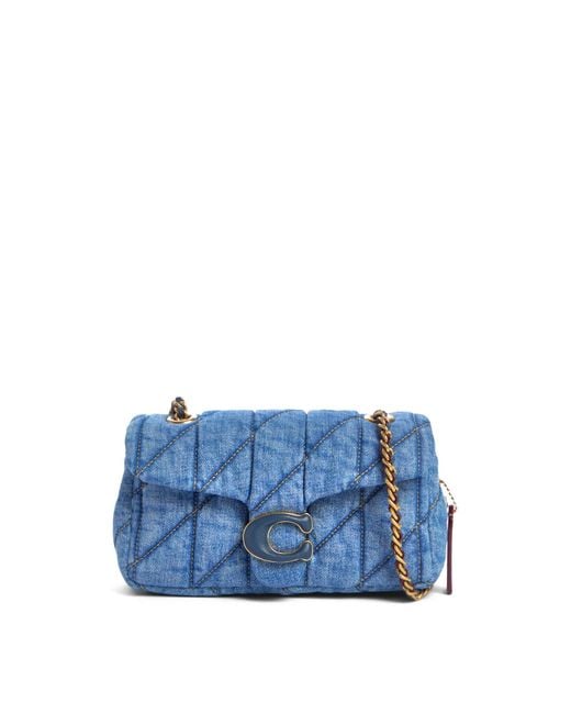 COACH Blue Women's Tabby Quilted Shoulder Bag 20 Denim